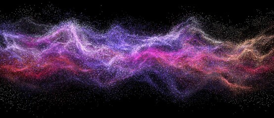 Poster - 3d rendering of a futuristic dots background with a dynamic wave.