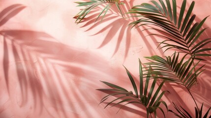 Poster - A pink background with a palm tree in the foreground