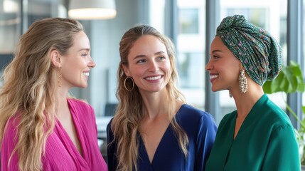 Canvas Print - The three cheerful colleagues