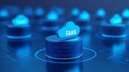 Poster - 3d illustration of iaas cloud computing concept. central server with iaas icon representing infrastr