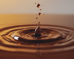 Coffee drop and splash in close up, version 2