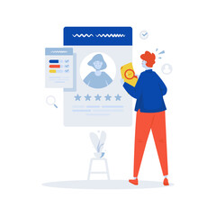 Wall Mural - hiring job recruitment candidate review vector illustration