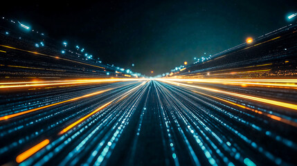 Futuristic light trail abstract background .Data transfer .