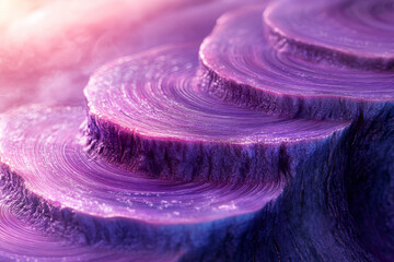 Poster - Dissolving growth rings merging into a soft pastel lavender mist,