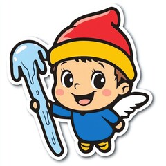 Poster - Cute Cartoon Angel with Water Wand