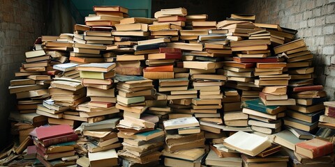 Wall Mural - A pile of books, symbolizing knowledge and education