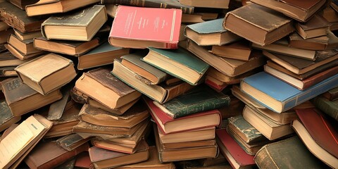 Canvas Print - A pile of books, symbolizing knowledge and education