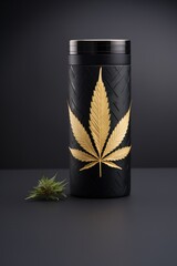 Poster - Container lighting cannabis plant.