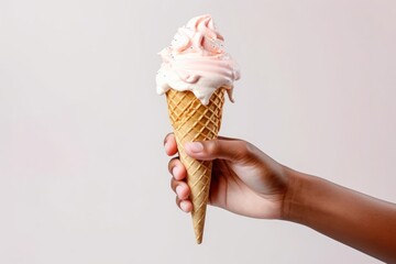 Canvas Print - Cream dessert food hand.