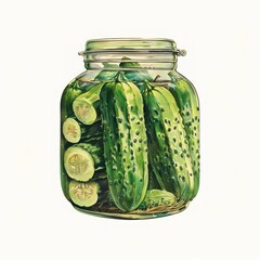 Sticker - Fresh cucumbers in glass jar