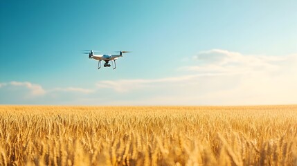 Poster - advanced iot connected drone capturing aerial imagery and data to monitor crop health and yield in a