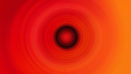Aufkleber - Vibrant abstract circular pattern with concentric lines in bold red and orange hues creating a striking visual effect