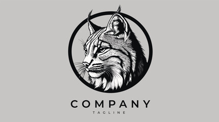 traditional hand drawn illustration of lync wild cat
for logo design template branding business brand company