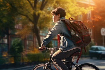 Wall Mural - Backpack bicycle vehicle cycling.