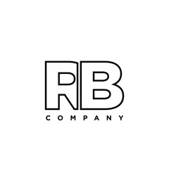Poster - Letter R and B, RB logo design template. Minimal monogram initial based logotype.