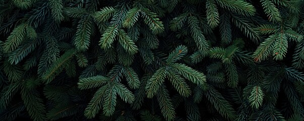 Poster - Lush evergreen foliage background