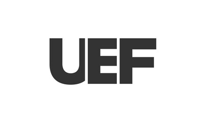Poster - UEF logo design template with strong and modern bold text. Initial based vector logotype featuring simple and minimal typography. Trendy company identity.