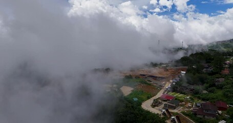 Wall Mural - Captured the breathtaking sky adorned with exquisite white clouds in Baguio, Philippines.