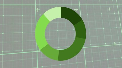 Aufkleber - Green circular chart animation over grid background with plus signs