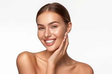 Radiant smiling woman skincare beauty