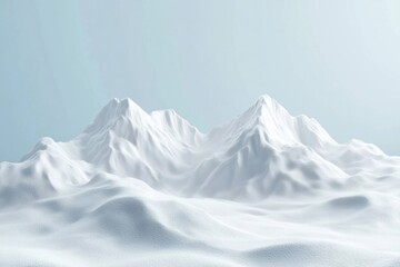 Sticker - Snowy mountains serene winter landscape