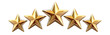 © оLeo Studio - Five star rating review icon, golden 5 stars in a row, isolated on white transparent background, png element