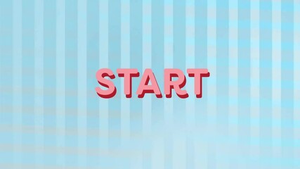 Canvas Print - START text animation over blue vertical stripes background