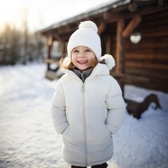 Sticker - Coat cheerful portrait outdoors.