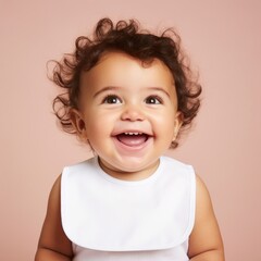 Canvas Print - Baby laughing portrait child.