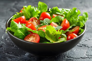 Wall Mural - Fresh and Vibrant Salad with Cherry Tomatoes and Crisp Greens