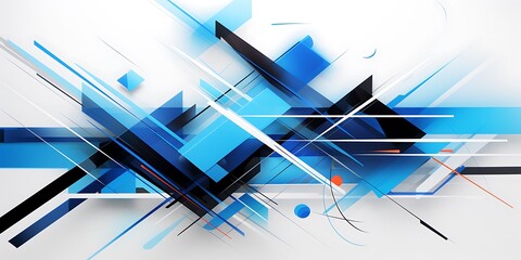 Poster - A minimalist vector abstract design with bold, angular lines representing speed or movement.