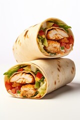 Canvas Print - Delicious chicken wraps with vegetables