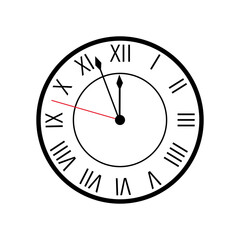 Wall Mural - clock. clock icon in modern flat design. clock face for office wall. watch face template