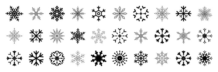 Wall Mural - snow icons. snowflakes vector icons. winter icons. snow or snowflake symbol. snow. snowflakes