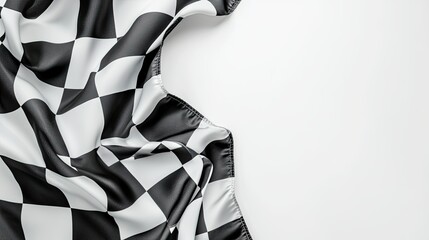 Checkered racing flag on black