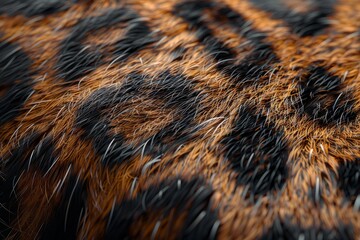 An animal fur background, of textures and natural leopard color variations. Generative AI