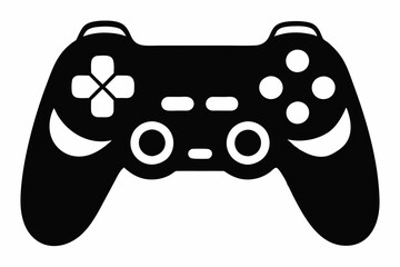 Joystick silhouette vector icon, Game controller art illustration