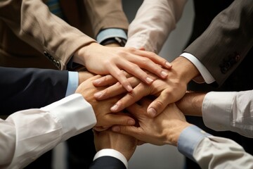 Teamwork unity hands collaboration success