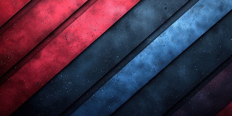 Wall Mural - Red and blue diagonal stripes background vector presentation design, dark navy gradient color with stripes pattern