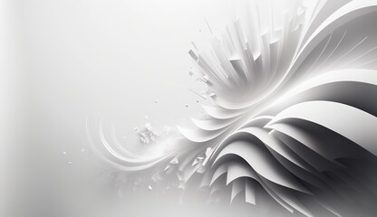 Wall Mural - Abstract waves of white fabric create dynamic textures under soft light