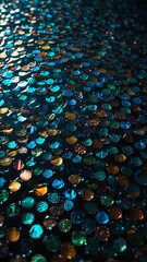 Poster - shimmering scales reflecting sunlight deep underwater background 