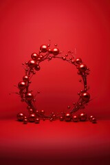 Wall Mural - decoration christmas branch red.