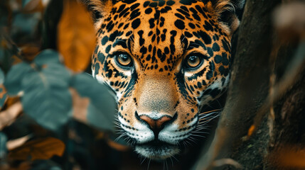 beautiful jaguar face closeup in the forest. --ar 16:9 --v 6.1 Job ID: d4d0016f-15de-4128-8196-a8297ce16601