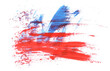 © dule964 - Red blue grunge brush strokes oil paint isolated on white background