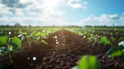 Poster - iot enabled soil moisture sensors placed around a field to provide real time data for precision agri