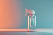 © juliars - Transparent spray bottle with visible level of liquid inside standing on colorful background