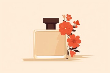 Wall Mural - Perfume bottle flower cosmetics container.