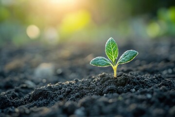 Poster - Sprouting plant in fertile soil