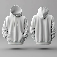 A white hoodie with a hood and pockets