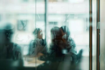 Wall Mural - Sitting down to become more innovative Defocused shot of a group of businesspeople having a meeting in a boardroom